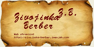 Živojinka Berber vizit kartica